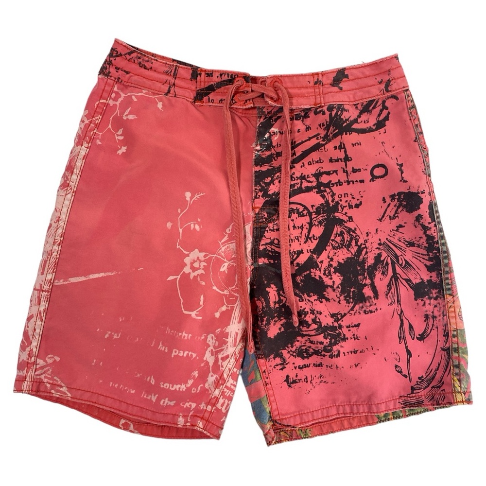 Hause of‎ Howe Men's Cotton Red Boardshorts Size 30 Asian Mixed Pattern/Print